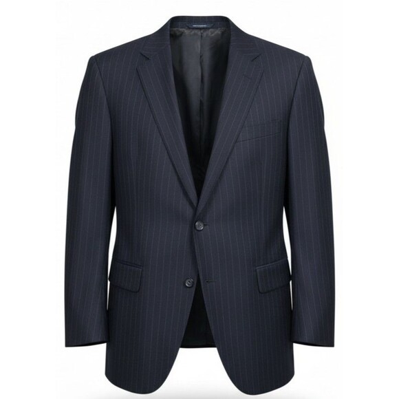 Brooks Brothers Other - Brooks Brothers Suit Jacket Mens 44R Blue Pinstripe Wool 2 Button Brooksease USA